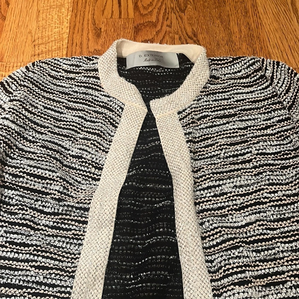 D Exterior Woman’s Stripe Sparkle Cardigan Size L