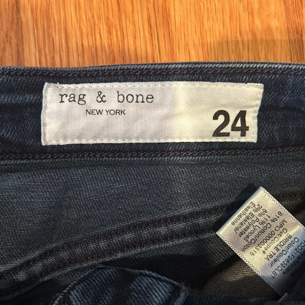 Rag & Bone Women’s Blue Nina High Rise Skinny Ankle Jeans Size 24