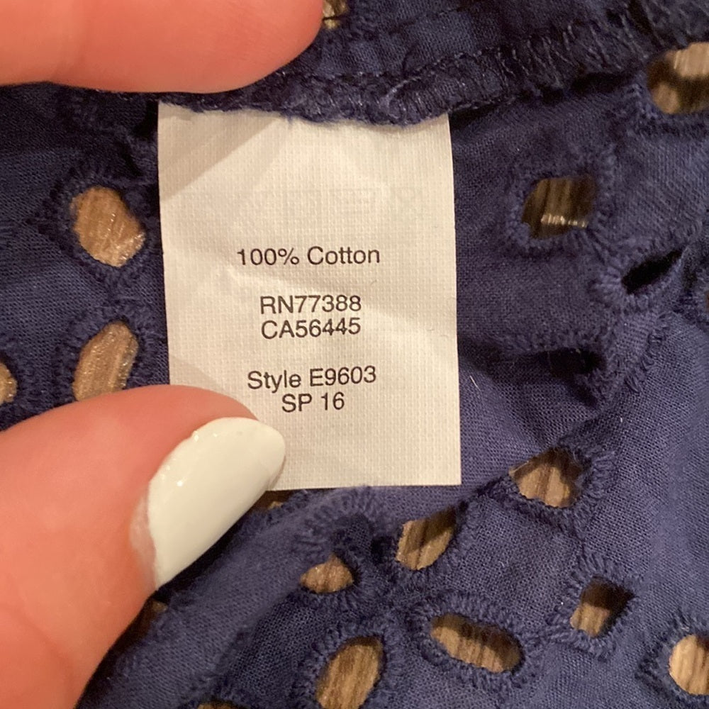 Madewell Women’s Navy Top with Design Size Small