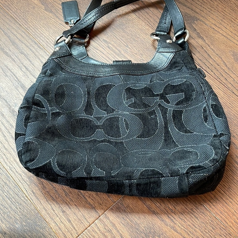 Coach Women’s Black Canvas Shoulder Bag
