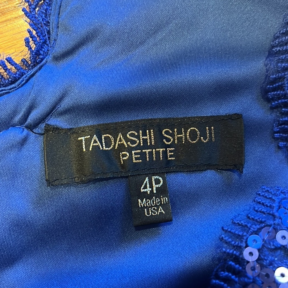 Tadashi Shoji Woman’s Blue Sequin Dress Size 4P