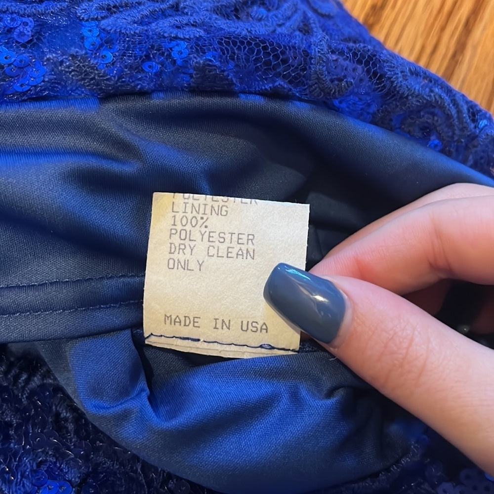Tadashi Shoji Woman’s Blue Sequin Dress Size 4P