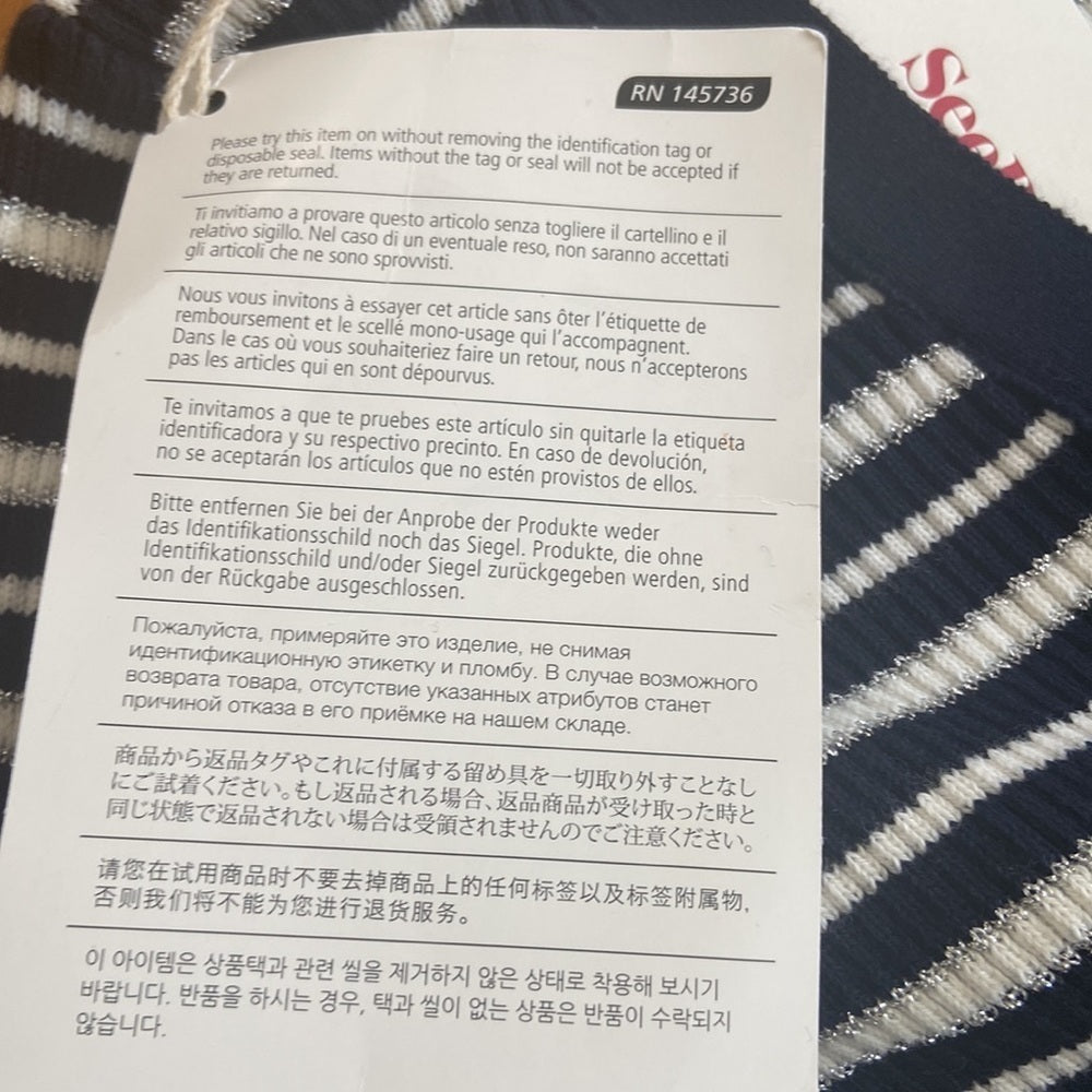 Women’s SeeByChloe cardigan. Blue/white/silver. Size 42