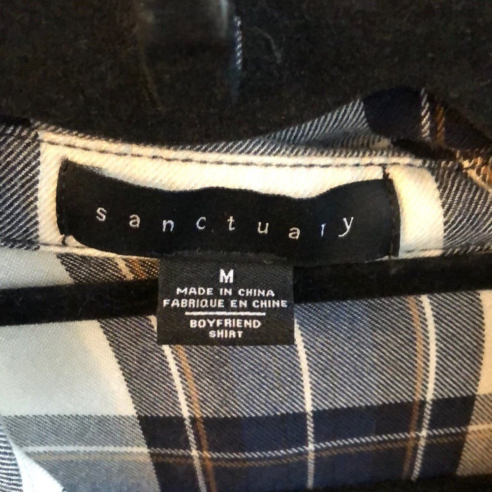 Sanctuary Women’s Blue Flannel Button Down Size Medium