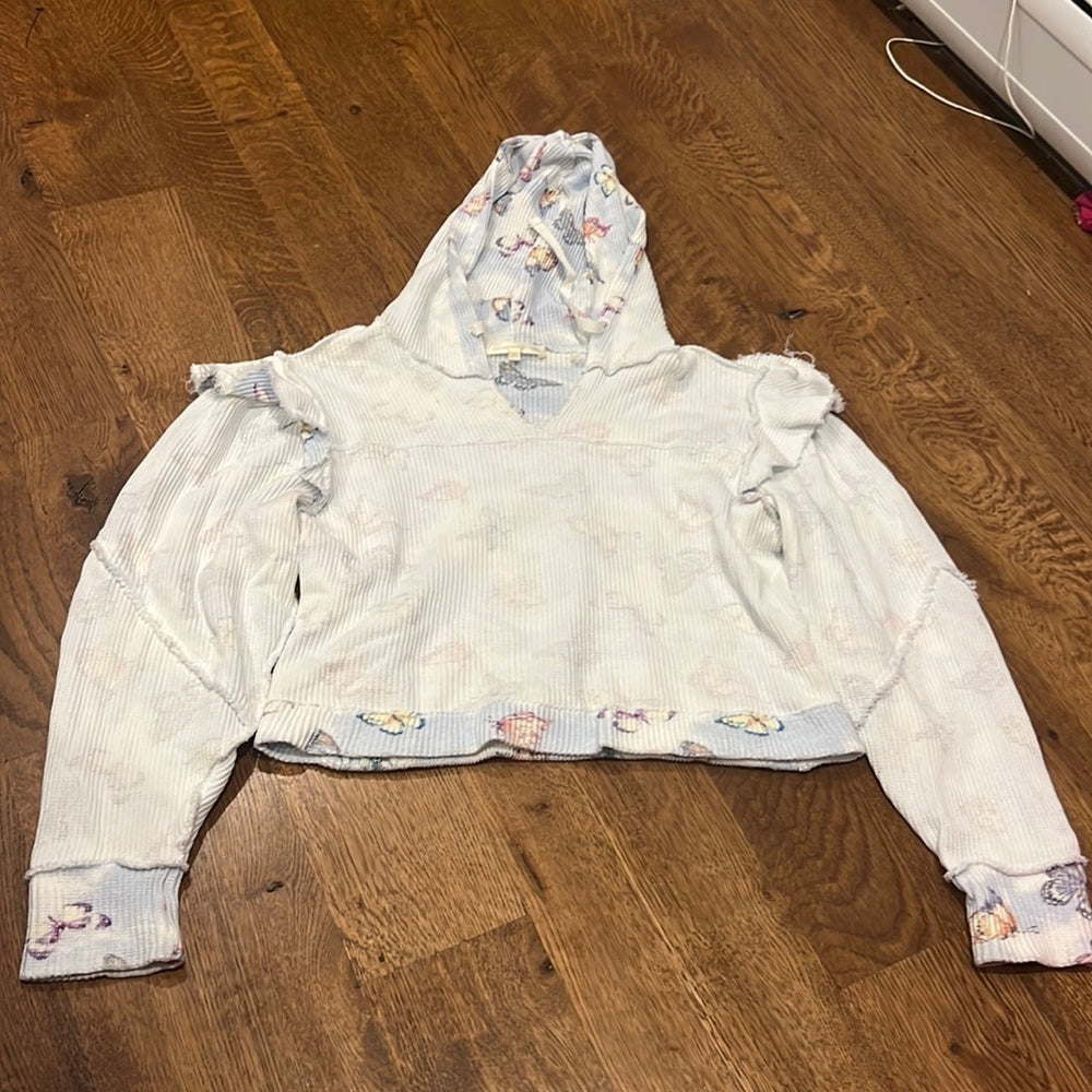 LoveShackFancy Women’s Sweatshirt Blue Purple and Yellow Size XS
