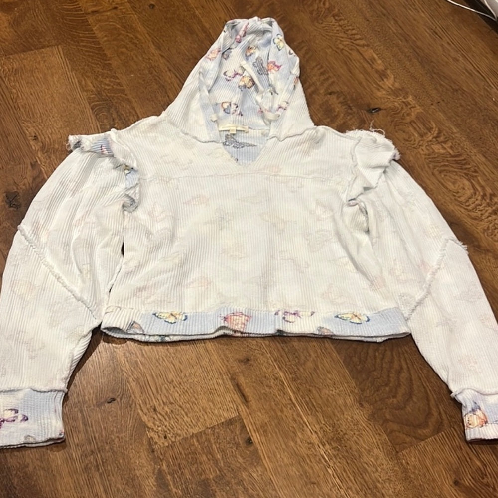 LoveShackFancy Women’s Sweatshirt Blue Purple and Yellow Size XS