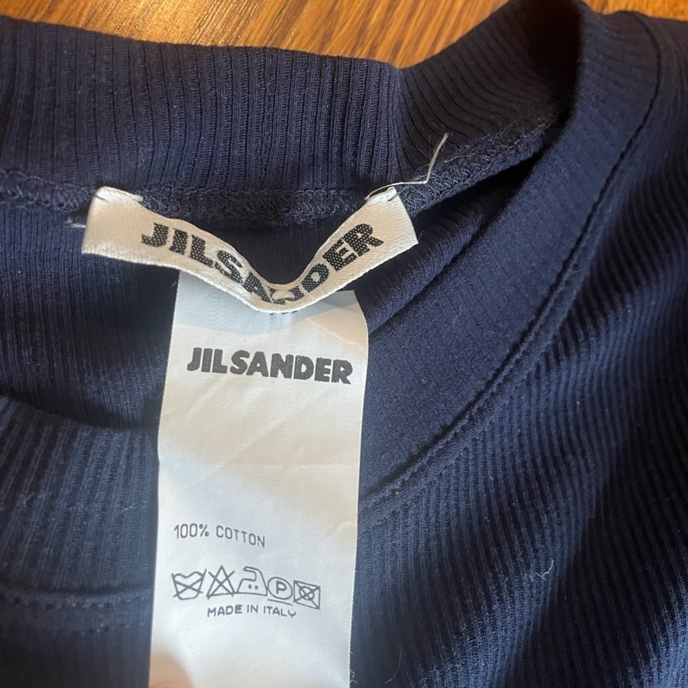 Jill Sander Navy Blue Short Sleeve Shirt