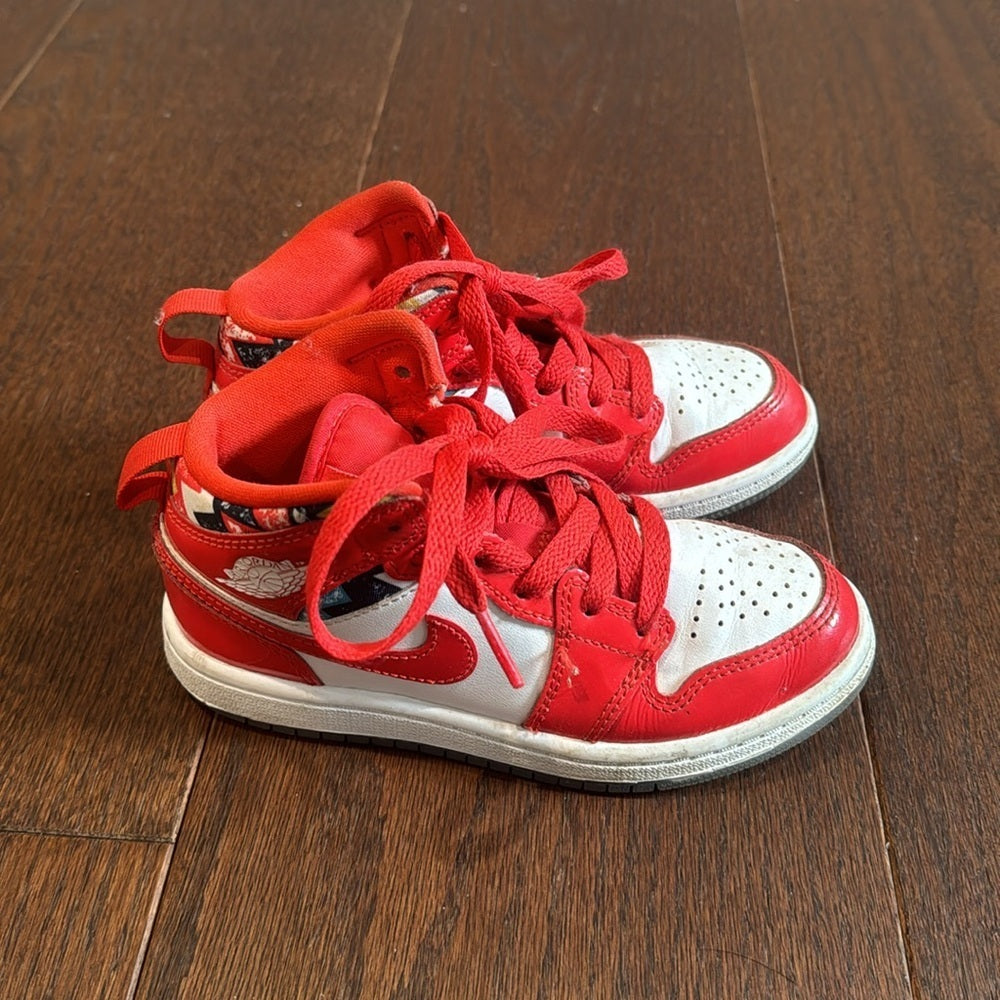 Jordan Air Jordan’s Kids Red And White Mid Tops Size 12