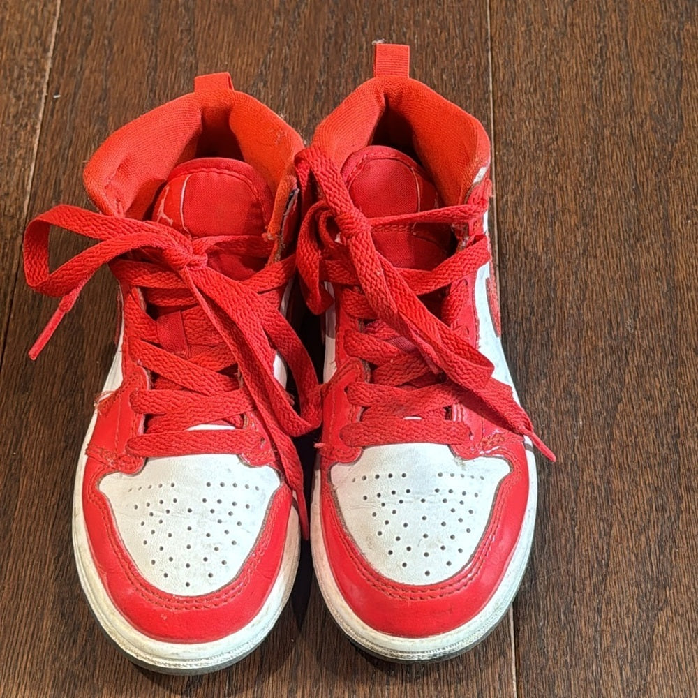 Jordan Air Jordan’s Kids Red And White Mid Tops Size 12