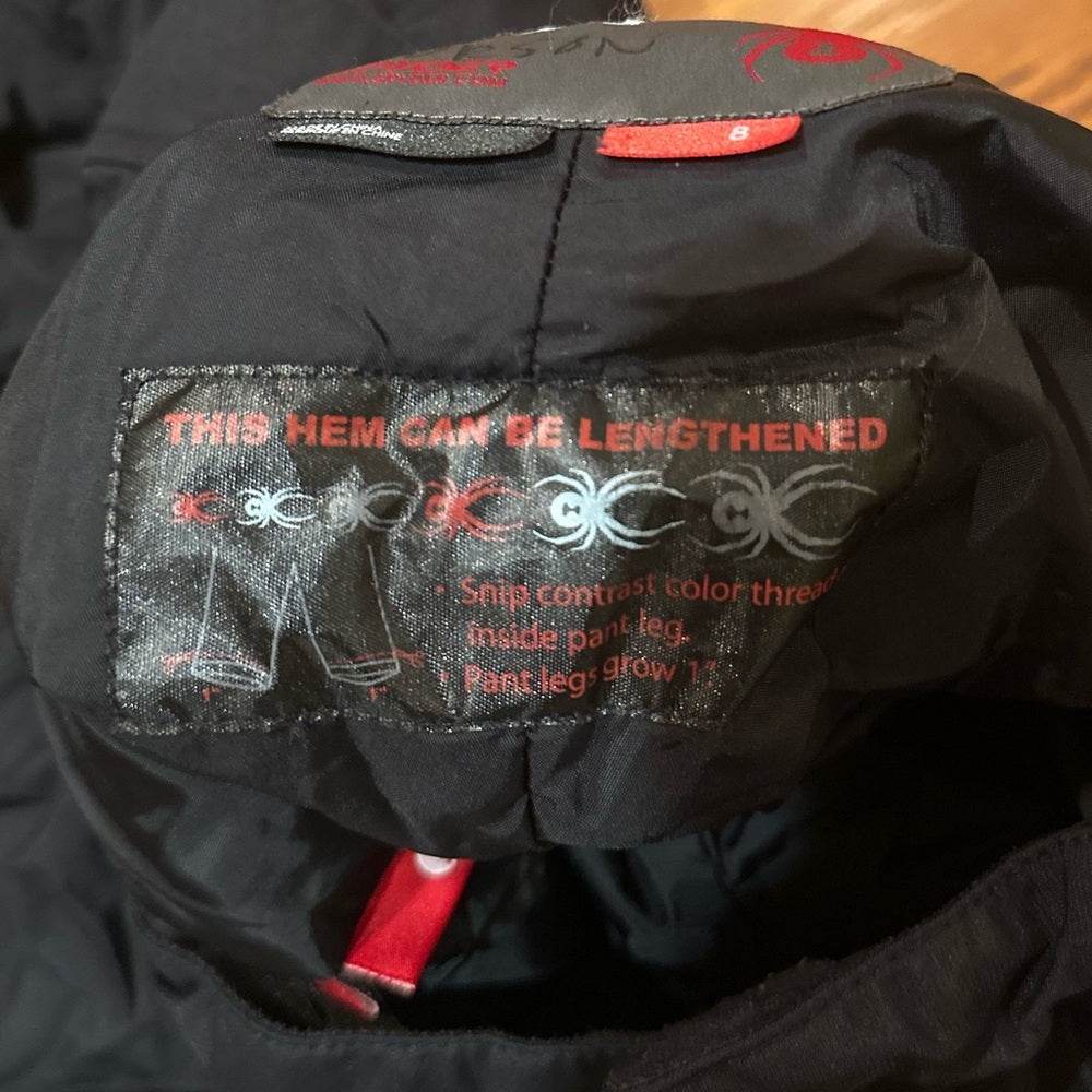 Spyder Kids Black Snow Pants Size 8