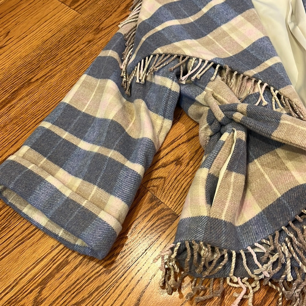 LoveShackFancy Woman’s Blue and Tan Plaid Jacket Size M/L