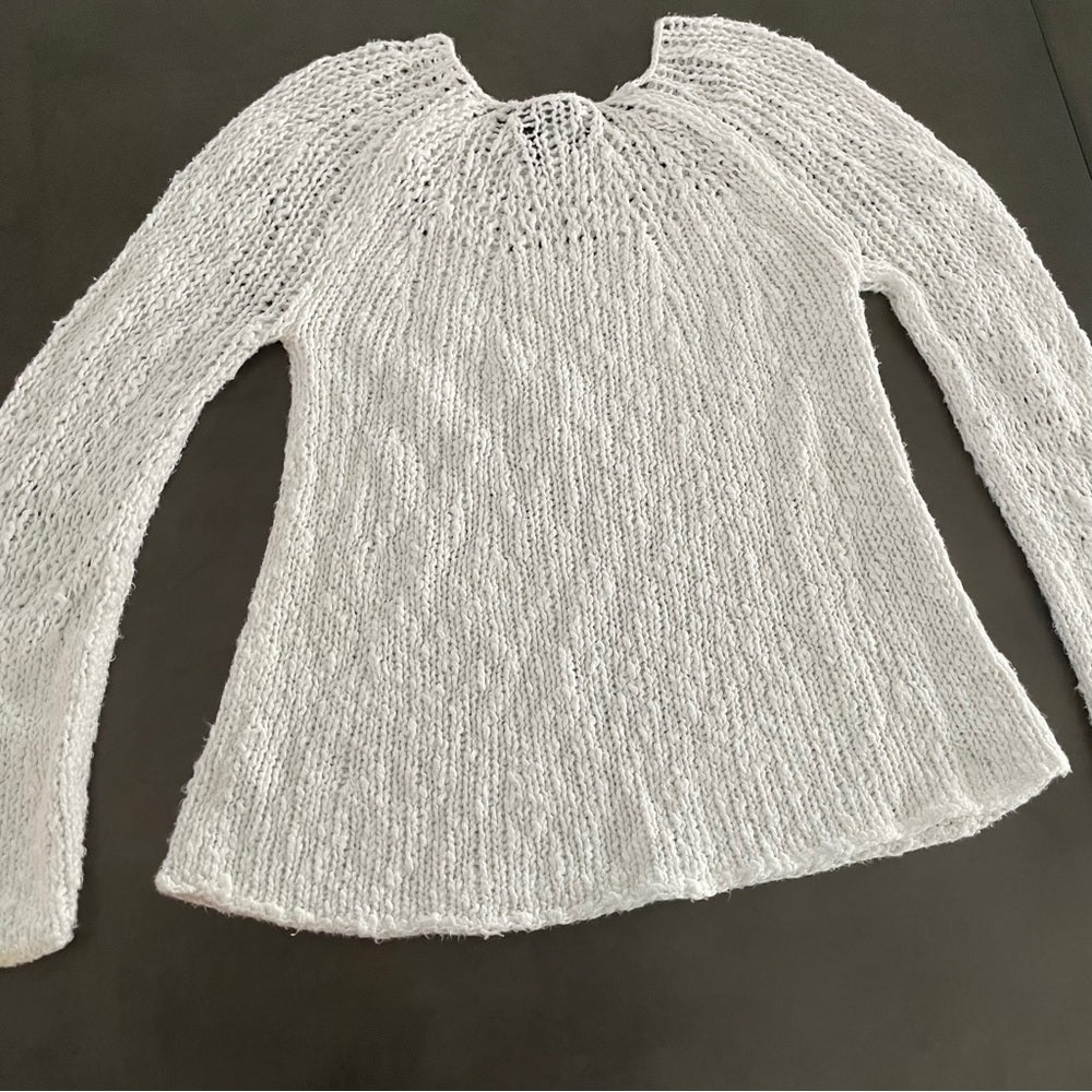 Theory Women’s White Crochet Sweater Size Medium