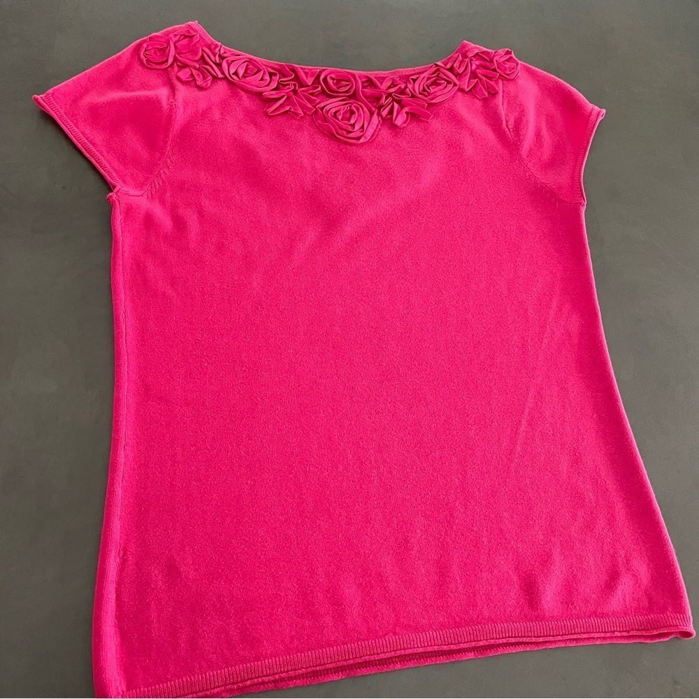 Magaschoni Pink Short Sleeve Women’s Top Size Medium