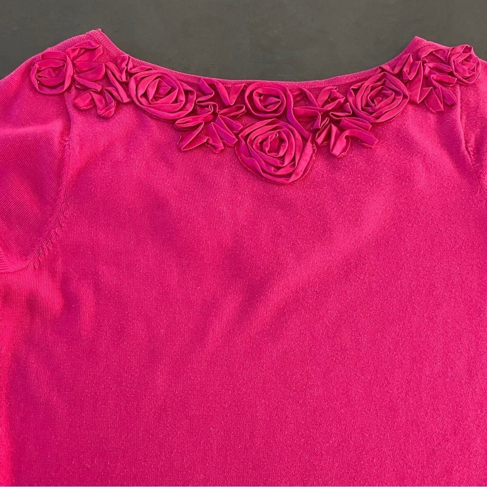 Magaschoni Pink Short Sleeve Women’s Top Size Medium
