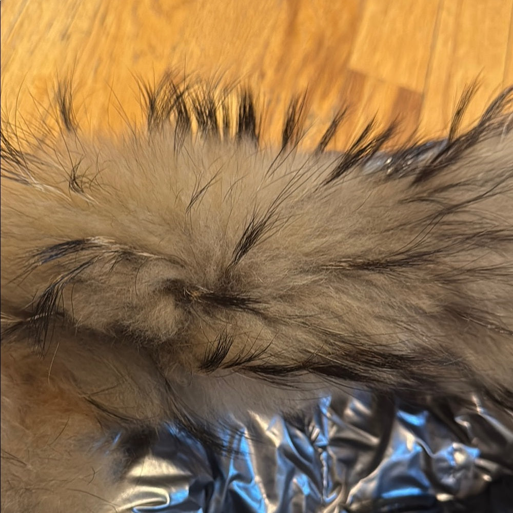 SAM Metallic Silver Jacket with Fur Trim Kids Size 6