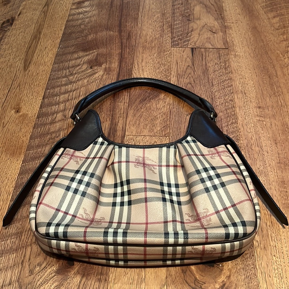 Burberry Woman’s Tan Plaid Shoulder Bag