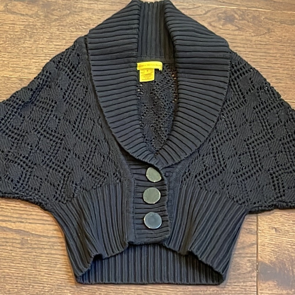 CATHERINE Malandrino Black Women’s Cropped Sweater Size Small