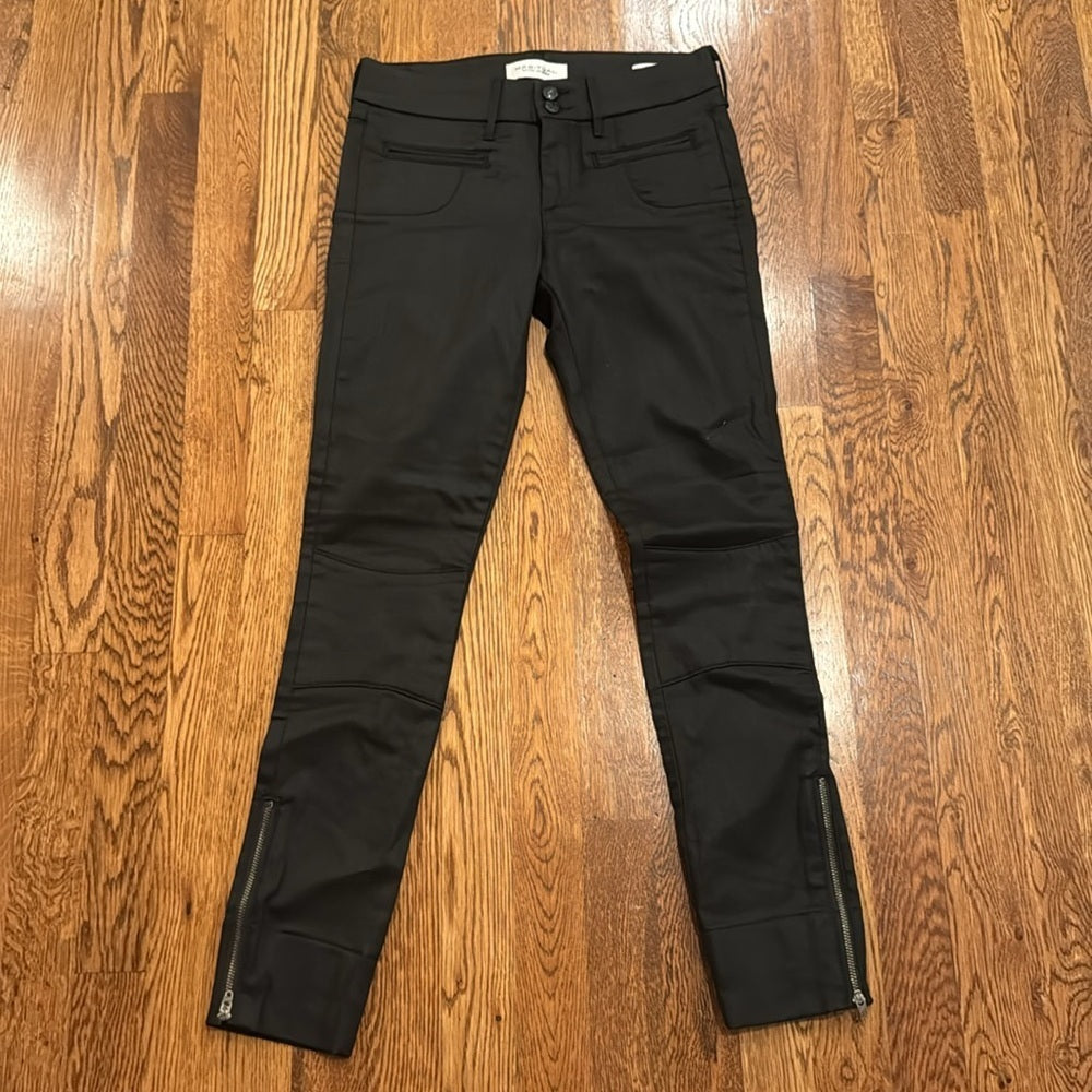 NWT Habitual Women’s Faded Black Addison Moto Zippered Ankle Pant’s Size 25