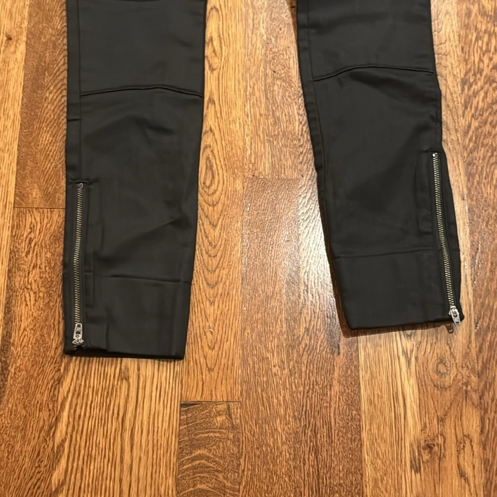 NWT Habitual Women’s Faded Black Addison Moto Zippered Ankle Pant’s Size 25