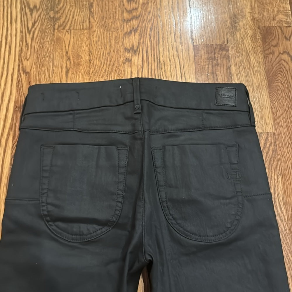 NWT Habitual Women’s Faded Black Addison Moto Zippered Ankle Pant’s Size 25