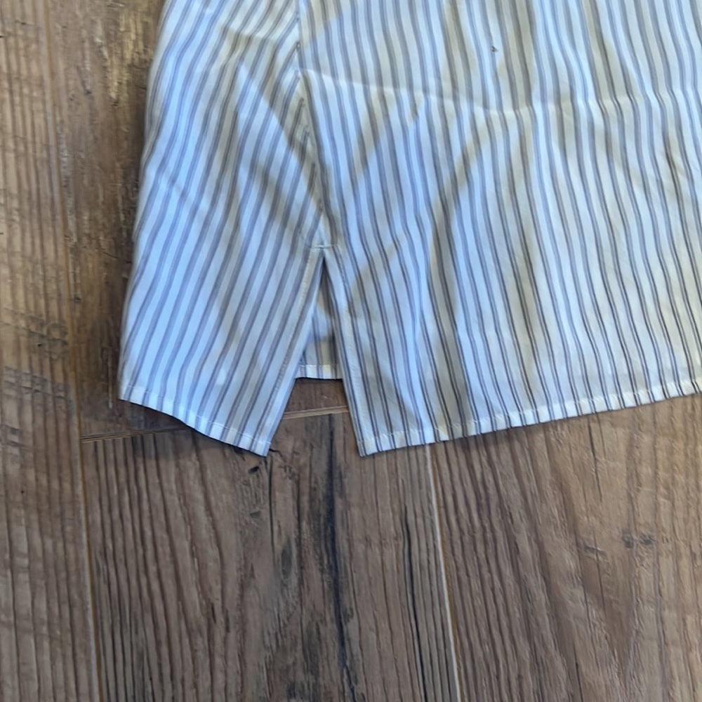 Eileen Fisher White and Black Striped Button Down Size L/G