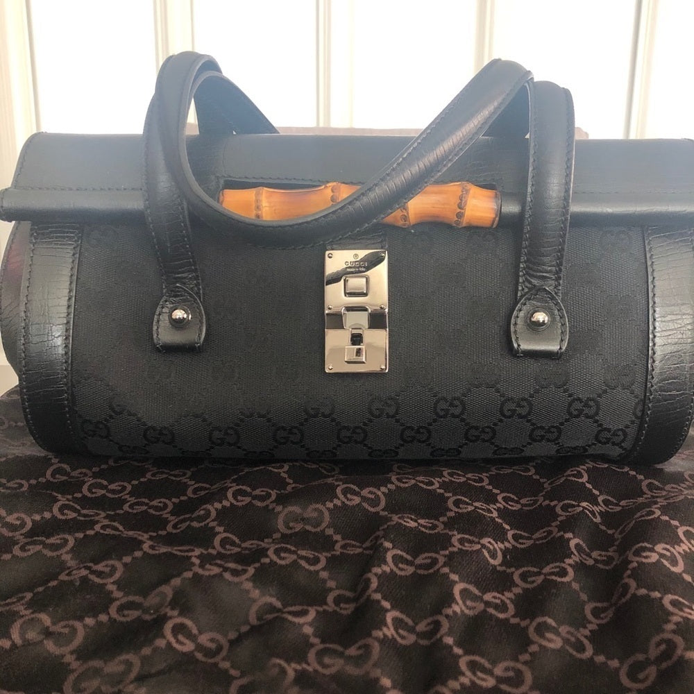 Gucci Bamboo Bullet Bag GG Canvas Medium
