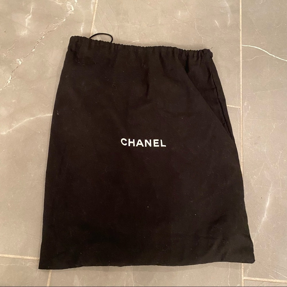 CHANEL Black Leather Fringe Handbag