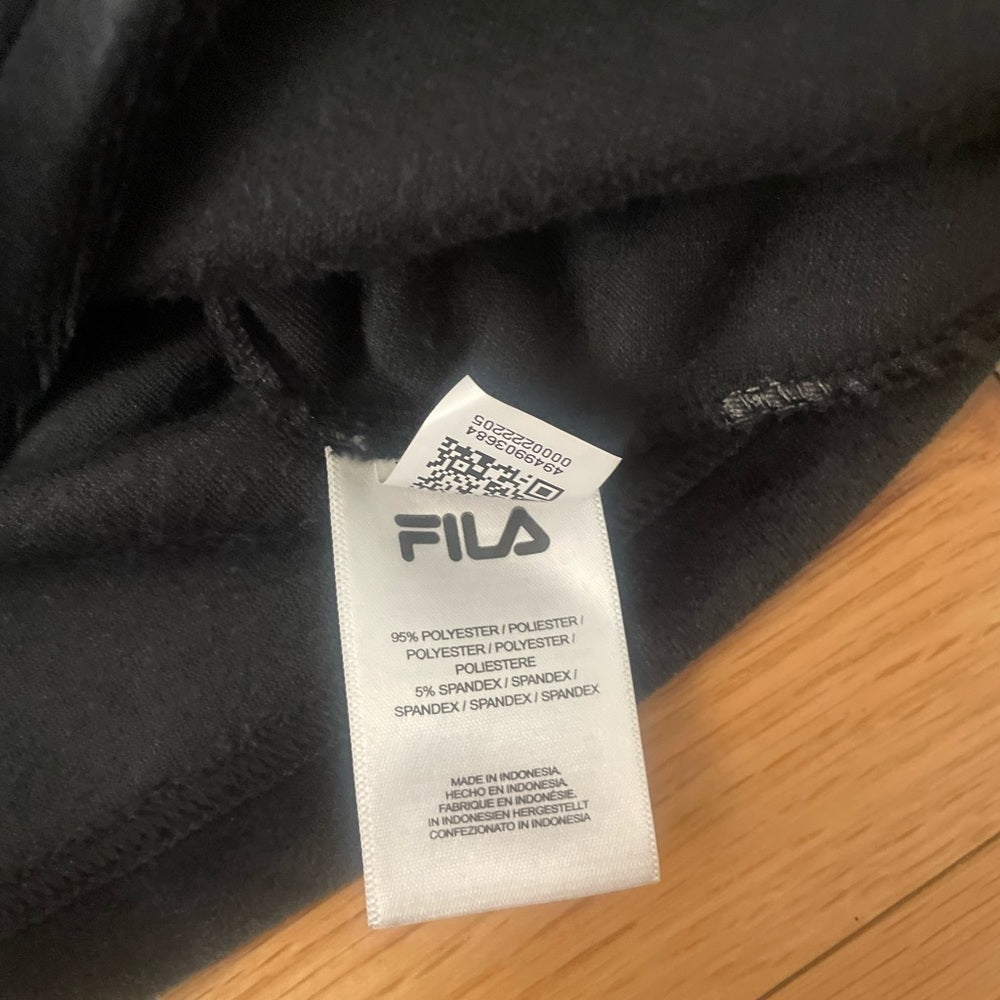 FILA Black Velvet Hoodie Size Small