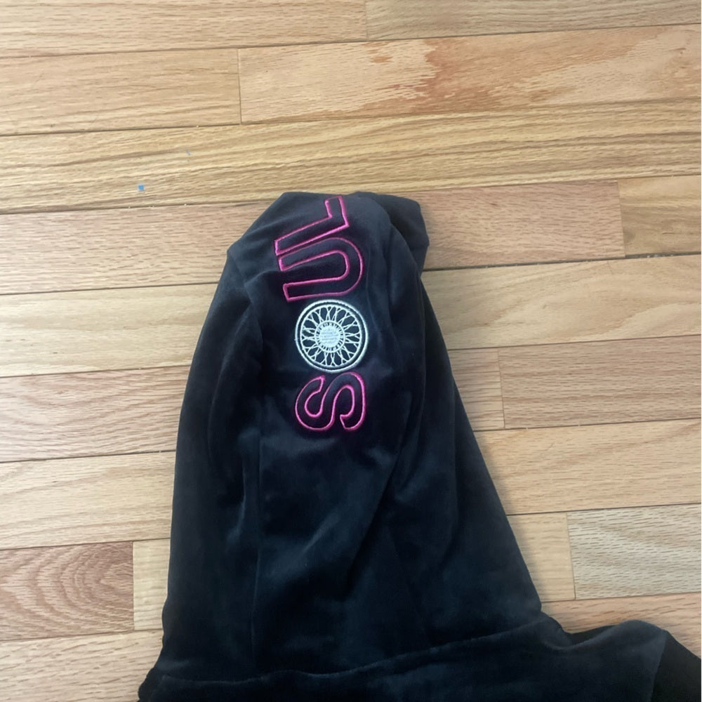 FILA Black Velvet Hoodie Size Small