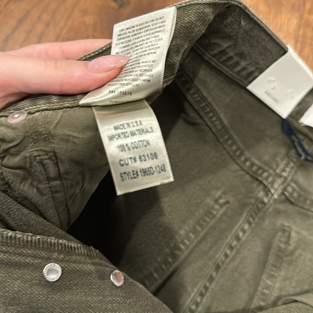 NWT Citizens of Humanity Women’s Jolene High Rise Straight Jeans Green Size 26