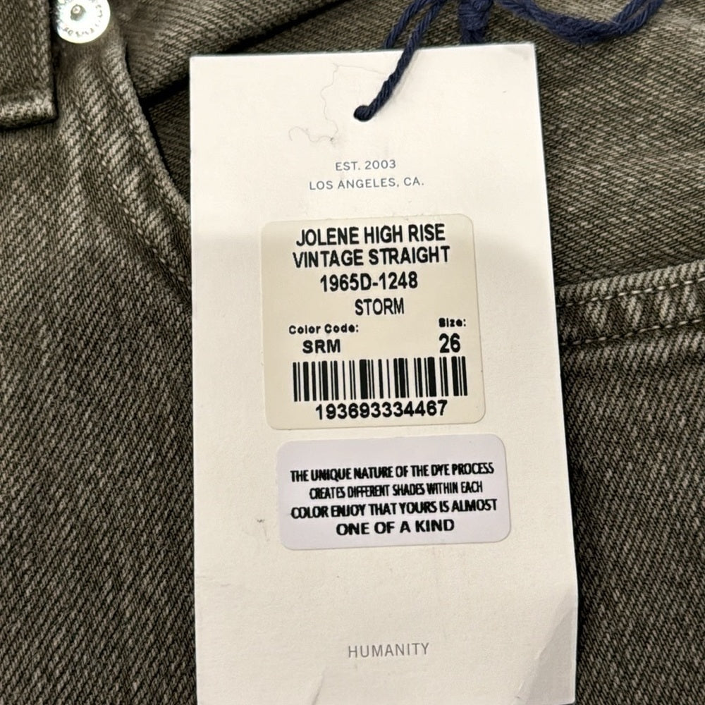 NWT Citizens of Humanity Women’s Jolene High Rise Straight Jeans Green Size 26