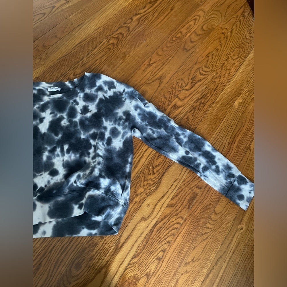 Splendid Black and White Tie Diy Sweatshirt Size XS