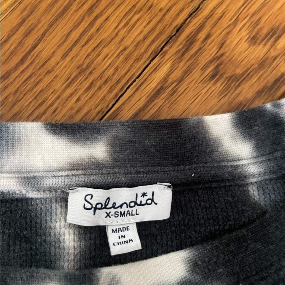 Splendid Black and White Tie Diy Sweatshirt Size XS