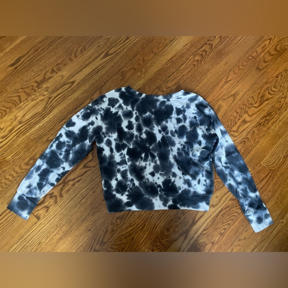 Splendid Black and White Tie Diy Sweatshirt Size XS
