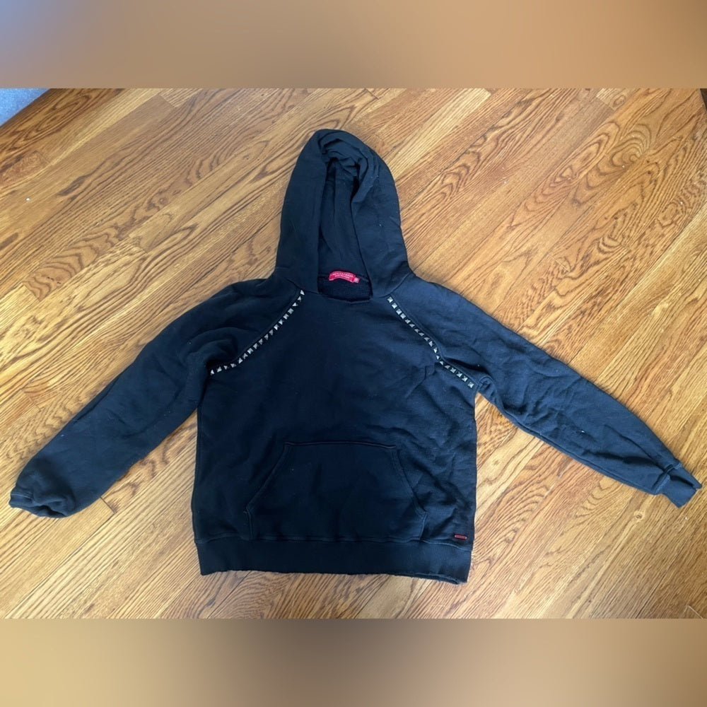 PHILANTHROPY Black Rhinestone Studded Hoodie Size Medium