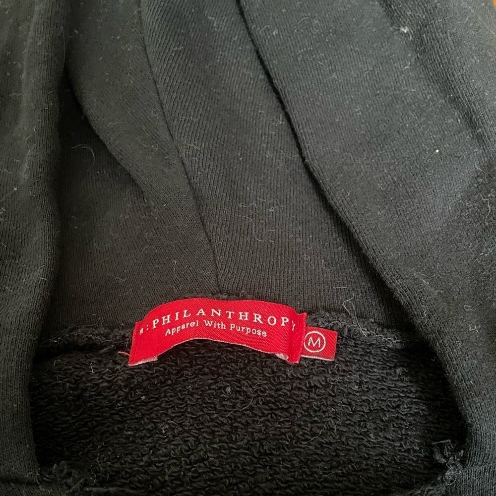 PHILANTHROPY Black Rhinestone Studded Hoodie Size Medium