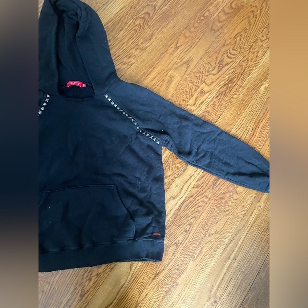 PHILANTHROPY Black Rhinestone Studded Hoodie Size Medium