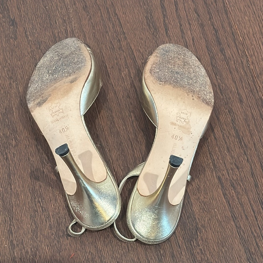 Manolo Blahnik Gold Dress Shoes Size 40.5/10.5
