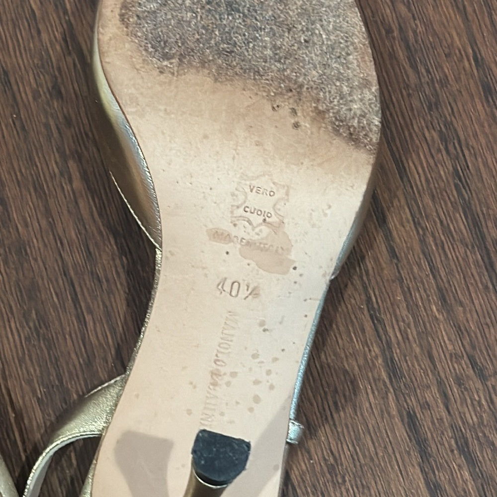 Manolo Blahnik Gold Dress Shoes Size 40.5/10.5