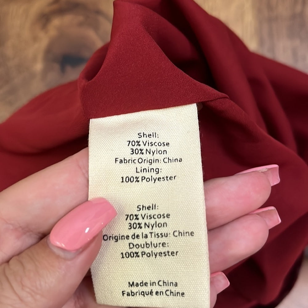 L’AGENCE Women’s Maroon Velvet Spaghetti Strap Tank Size XS/T