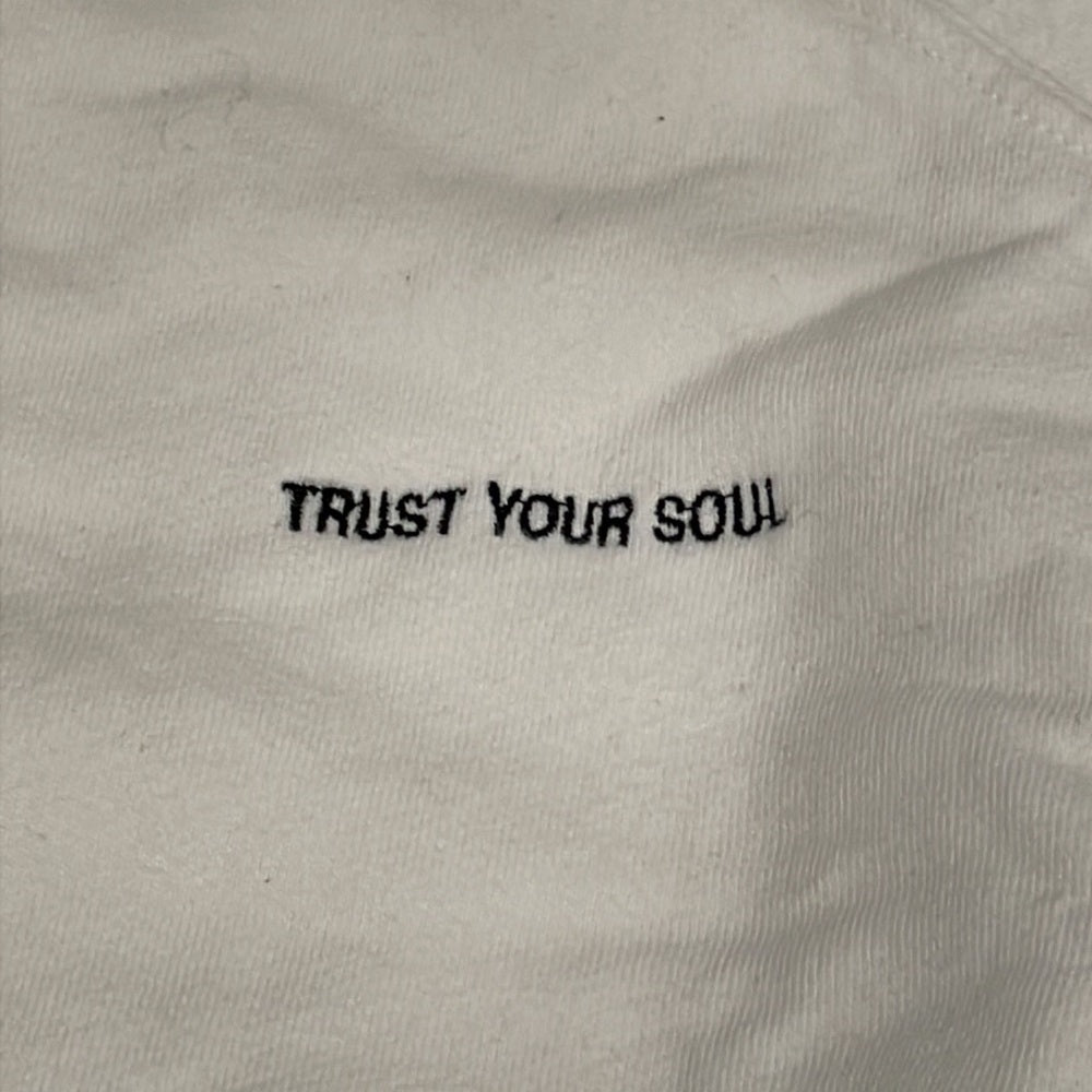 Spiritual Gangster Women’s White “Trust Your Soul” Crewneck - XS