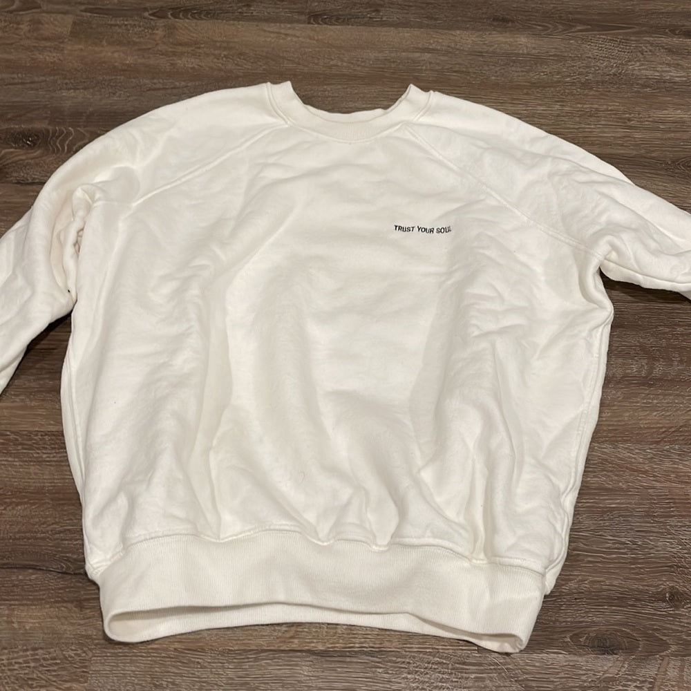 Spiritual Gangster Women’s White “Trust Your Soul” Crewneck - XS