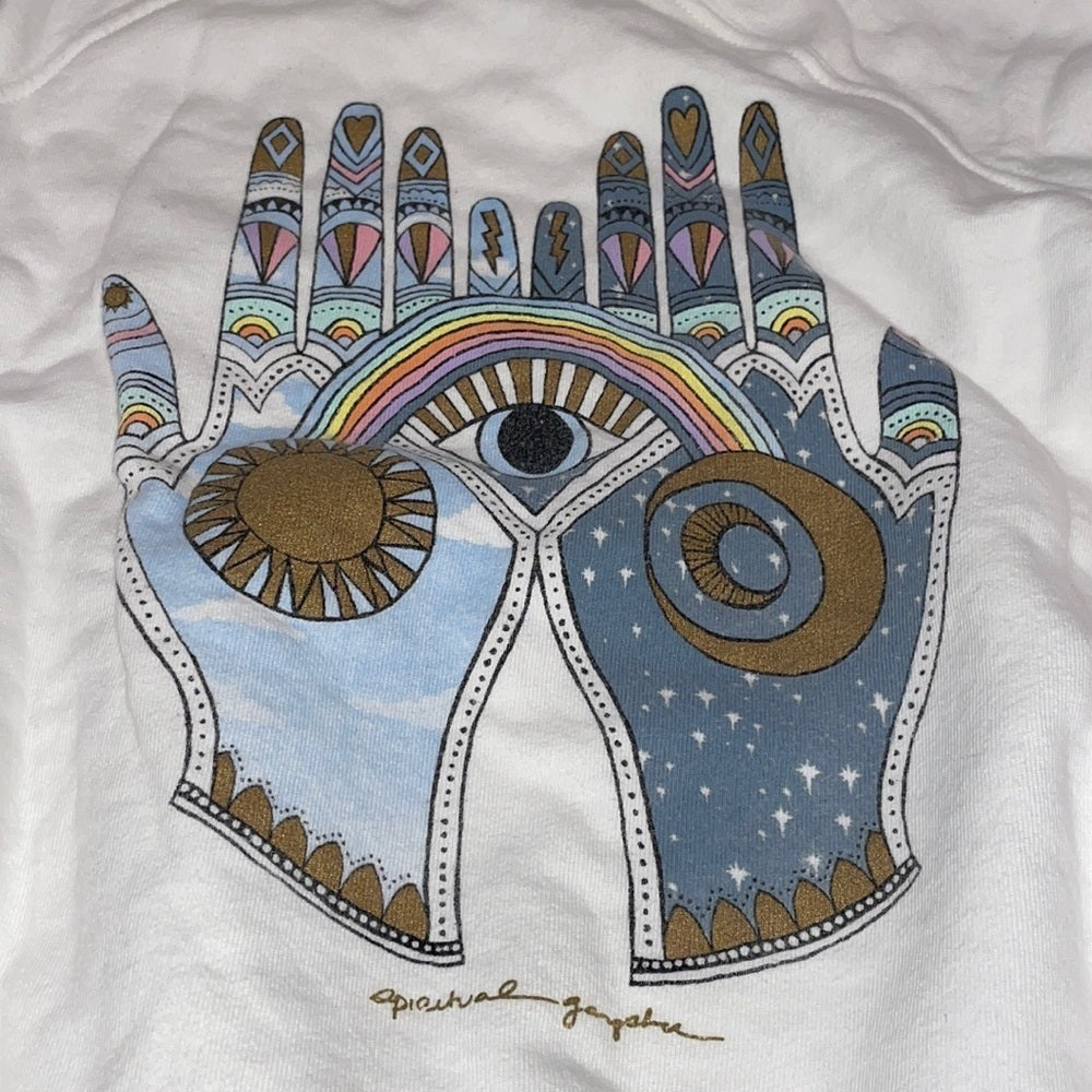 Spiritual Gangster Women’s White “Trust Your Soul” Crewneck - XS