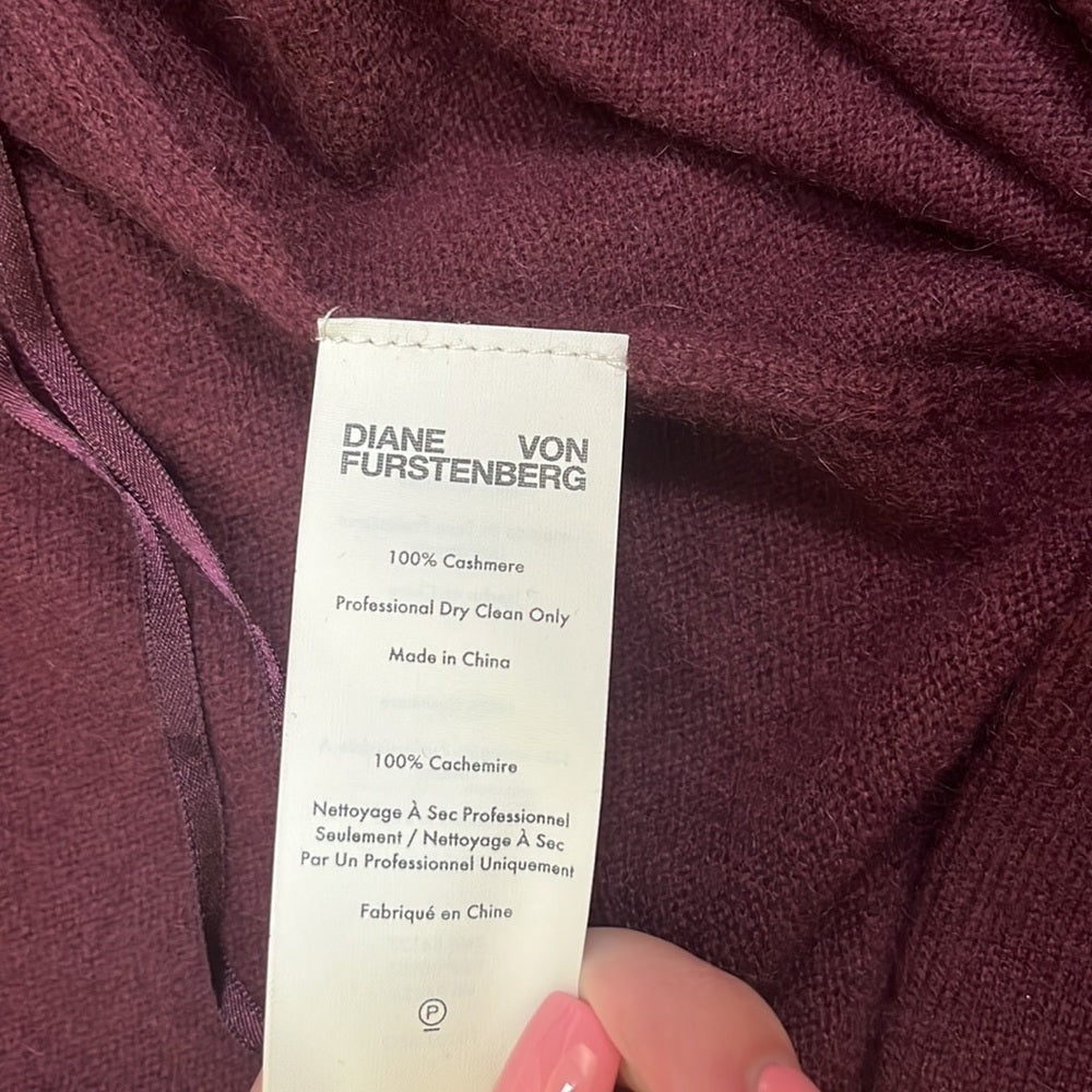 Diane Von Furstenberg Women’s Maroon Long Cardigan Size S