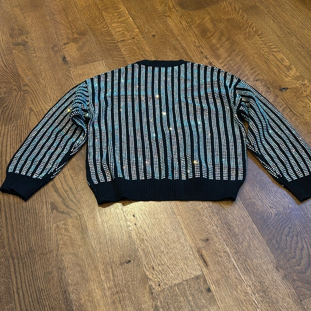 R+A Women’s Sweater Black and Silver Size Small