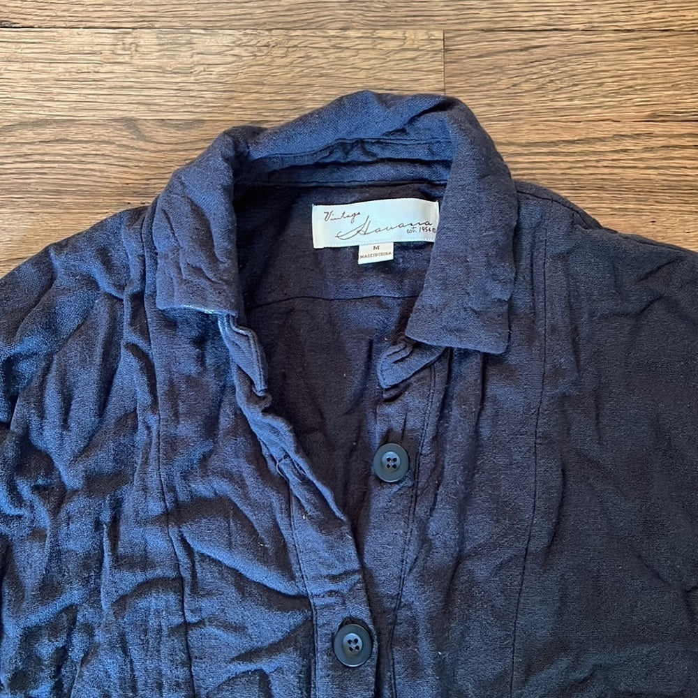 Women’s Vintage Havana button down tie top Size Medium