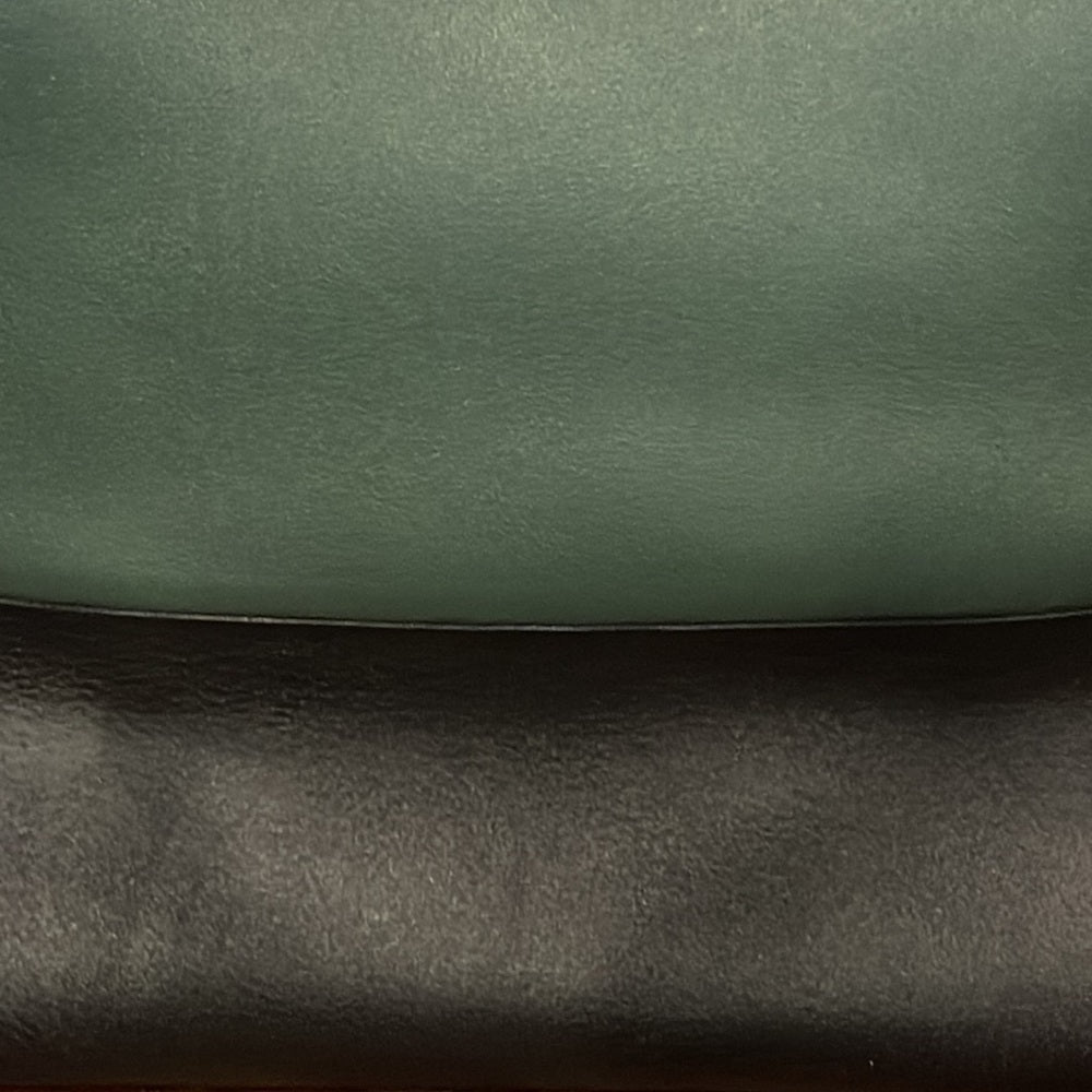 CELINE Women’s All Soft Green and Black Leather and Suede Shoulder Bag w/ Pouch