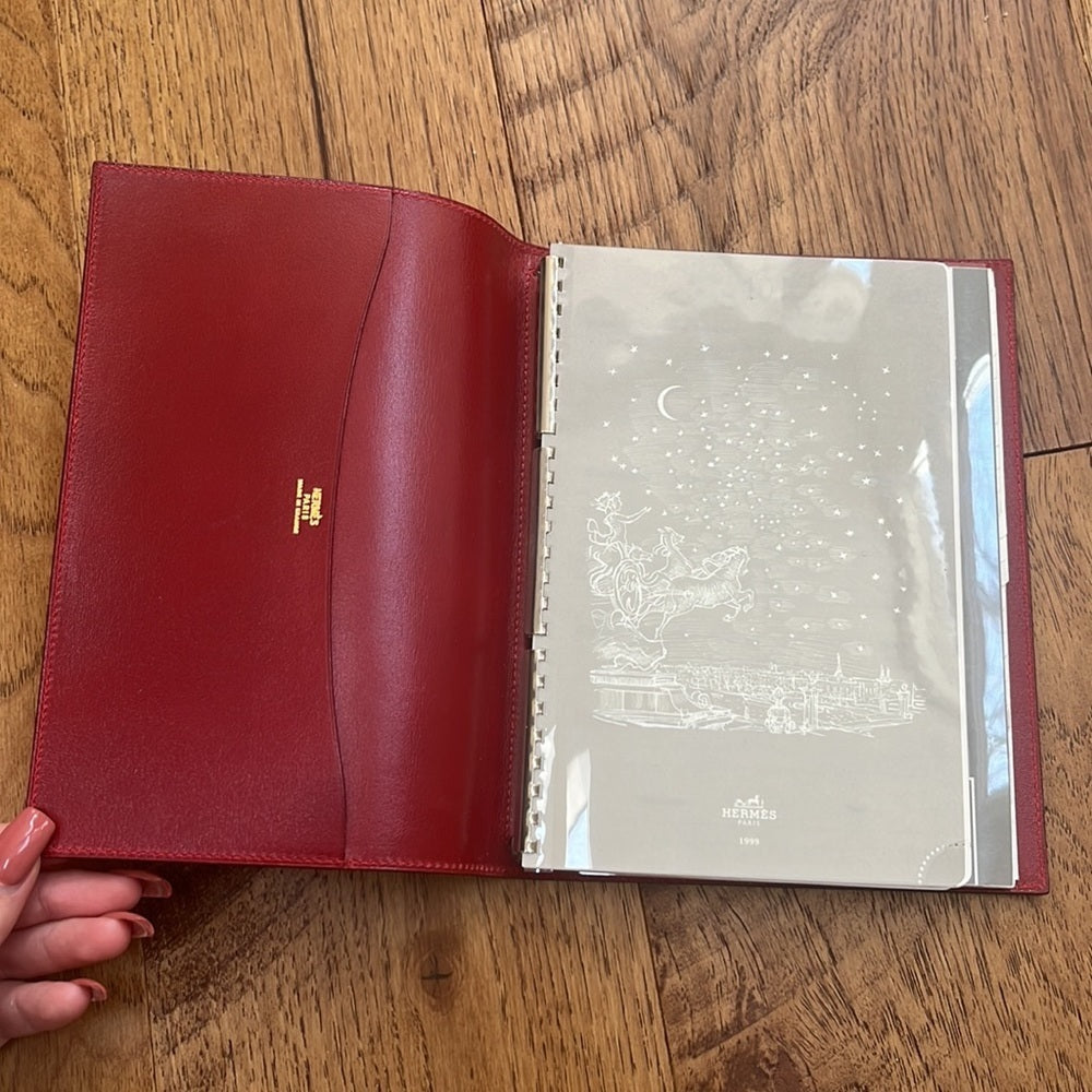 Hermès Paris 1999 Navy/Red Leather Agenda / Address Book