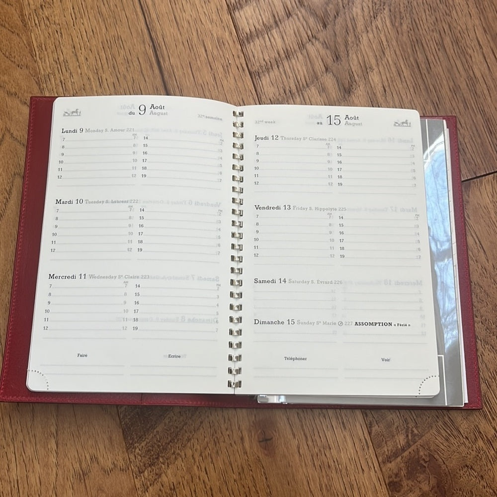 Hermès Paris 1999 Navy/Red Leather Agenda / Address Book