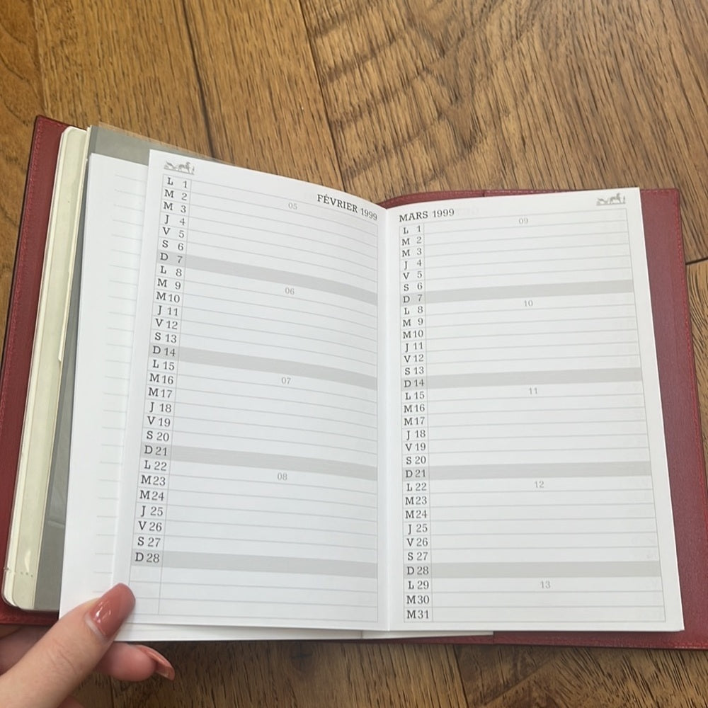 Hermès Paris 1999 Navy/Red Leather Agenda / Address Book